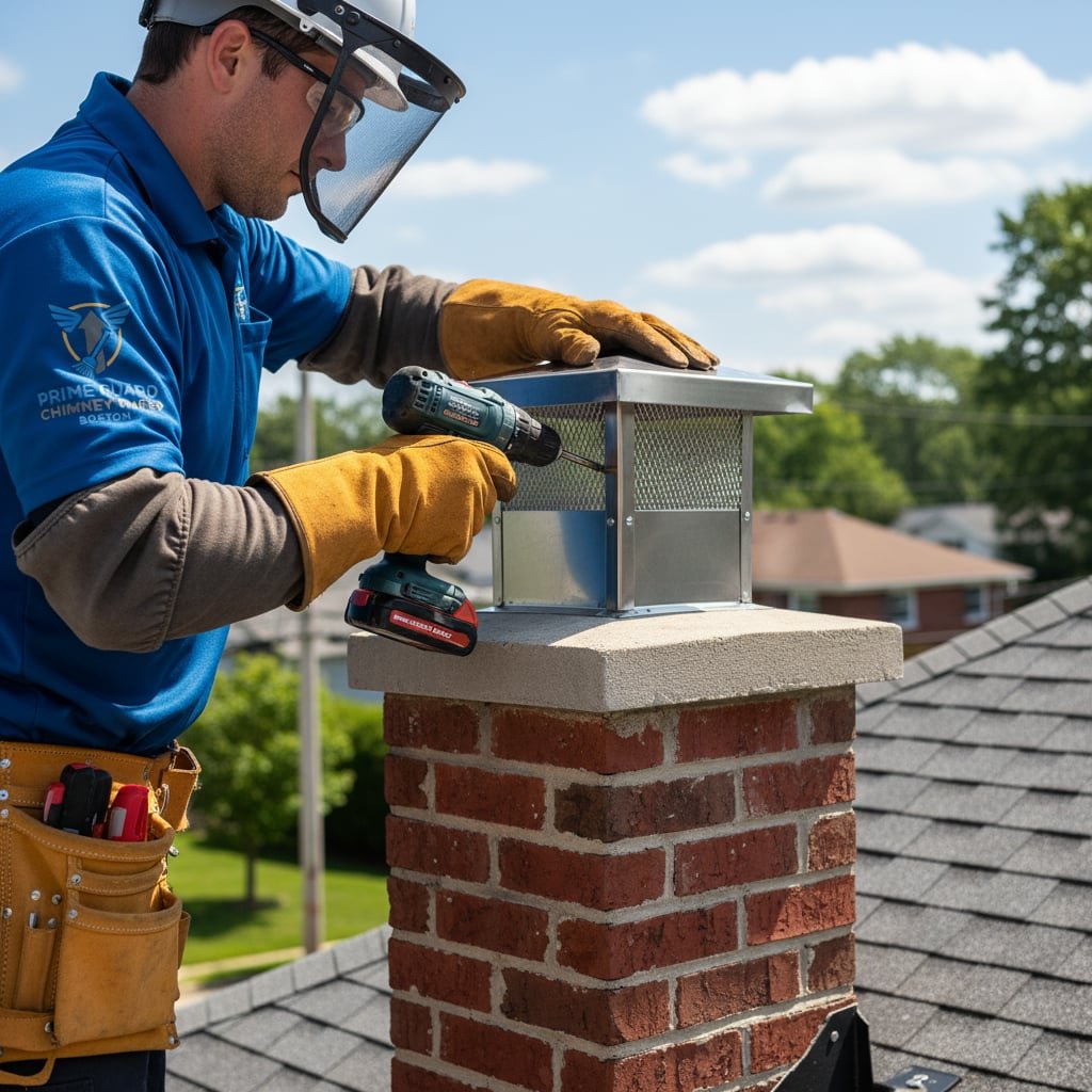 Boston Chimney Cap Installation